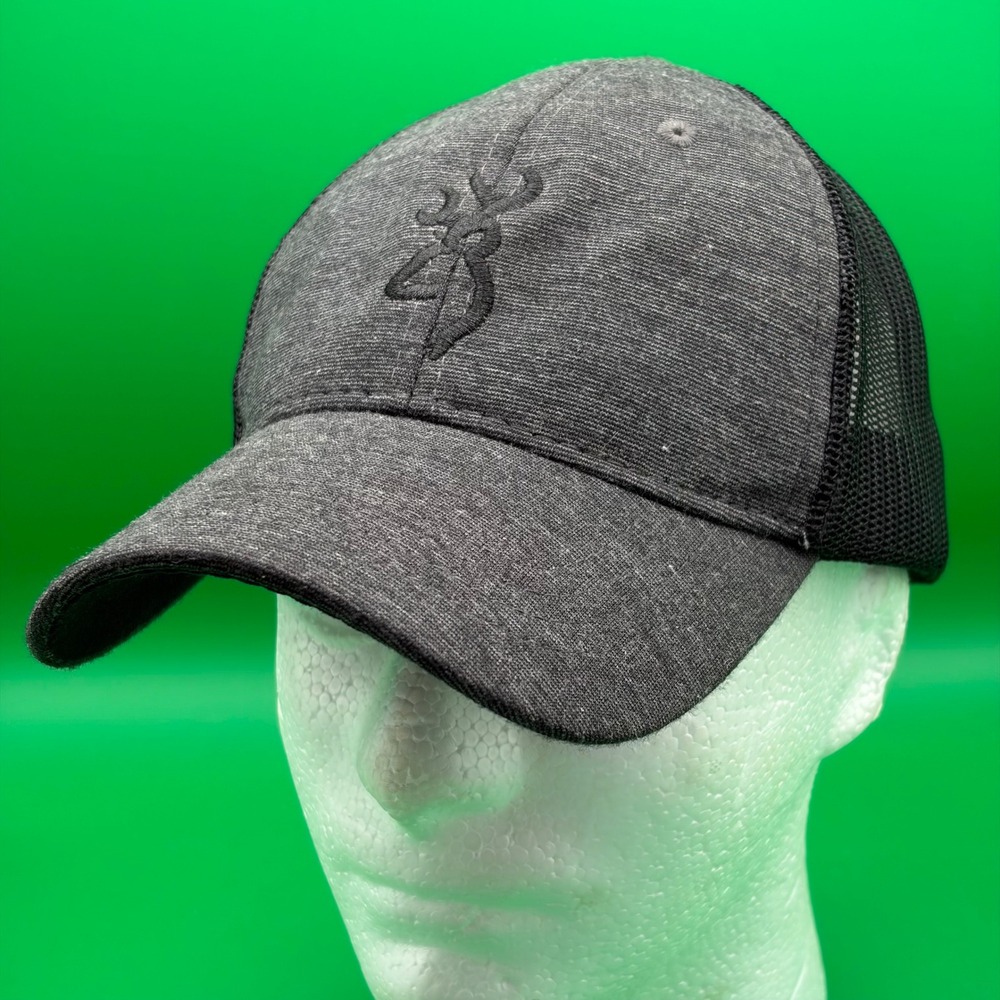 Browning Buckmark Logo Trucker Hat Adjustable Black Snapback Hunting Outdoor Cap